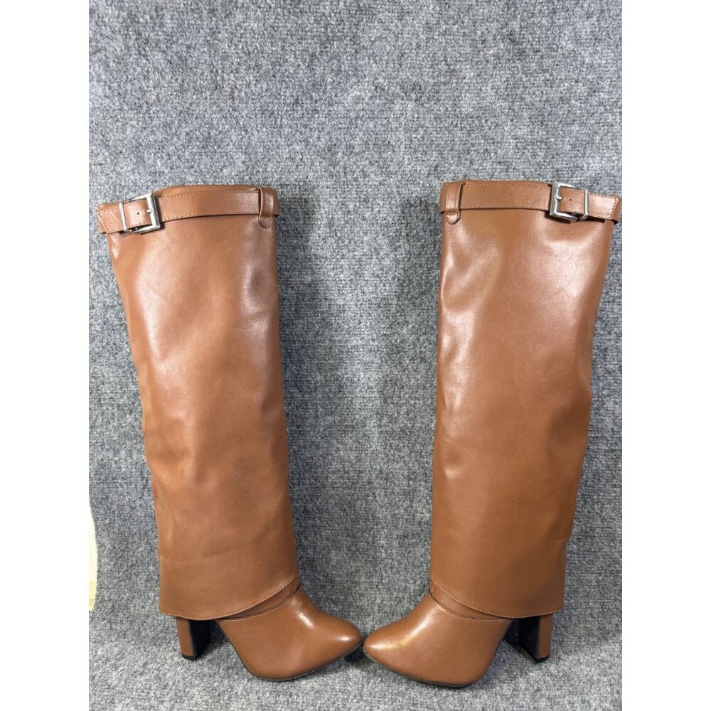 Wild Diva womens 5.5 Brown Knee-High Stiletto Heel Boots